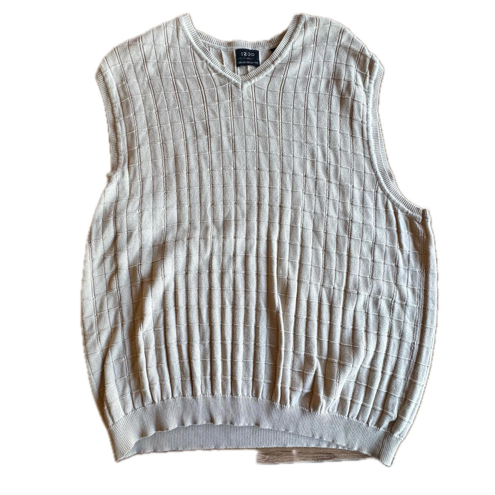 IZOD Grey Mercerized Cotton Sweater Vest Mens M